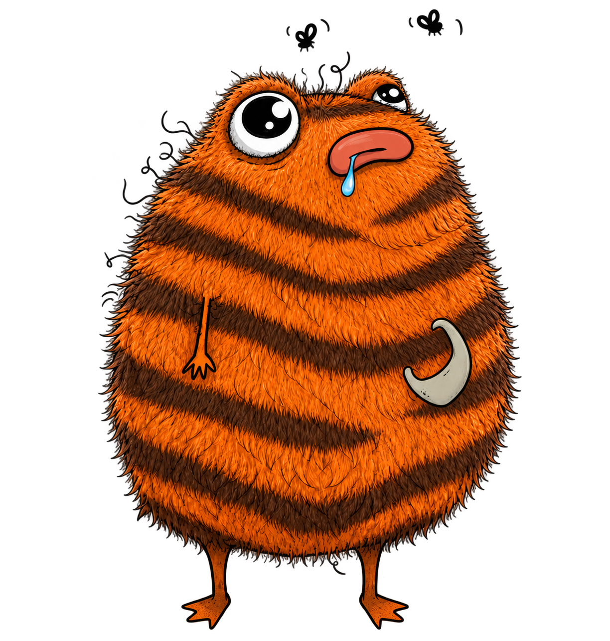 Wool Pistacio, an orange striped wool creature